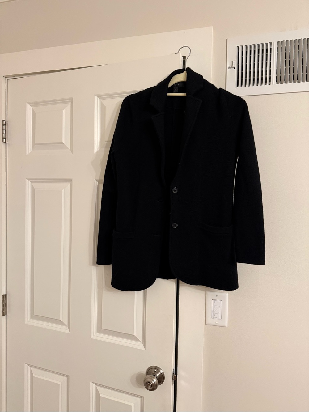 J. Crew Merino Wool Sweater Blazer Black
